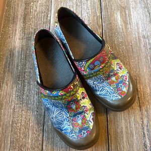 Dansko Shoes Womens 39 US 8.5-9 Vegan Clog Volley  Multicolor Floral Patchwork